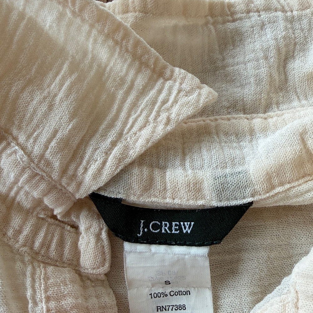 J. Crew Cream Gauze Button-Front Tunic Blouse - Picture 5 of 5
